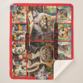 Couverture Sherpa Fun Feel Good Cat Art Collage (Devant)