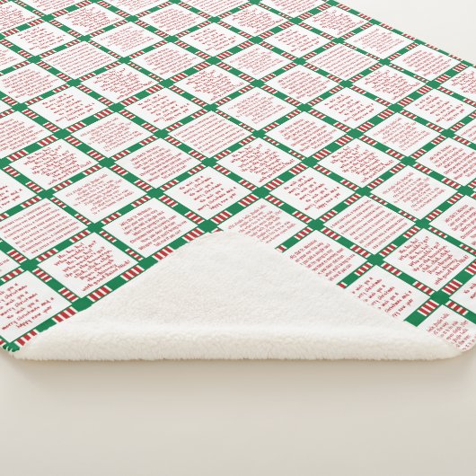 Couverture Sherpa Fun Holiday song lyrics with red, white, green (3/4)