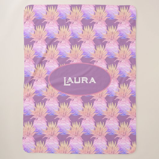 Couverture Sherpa Fun Motif ananas (Devant)