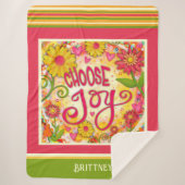 Couverture Sherpa Fun Nom personnalisé Choisissez Joy Pink Inspirivi (Devant)