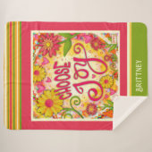 Couverture Sherpa Fun Nom personnalisé Choisissez Joy Pink Inspirivi (Devant (Horizontal))