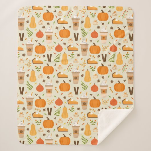 Couverture Sherpa Fun Orange Fall Motif (Devant)