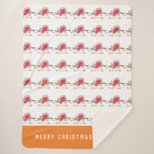 Couverture Sherpa Fun vacances coloré moderne paresseux Noël (Devant)