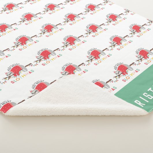 Couverture Sherpa Fun vacances coloré moderne paresseux Noël (3/4)