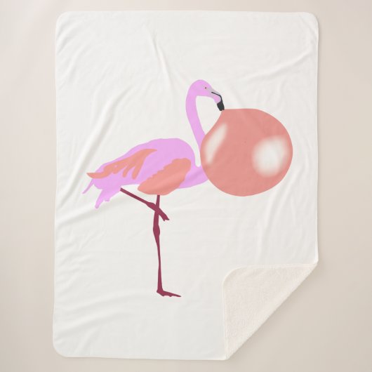 Couverture Sherpa Funky Bubble Flamant rose de gomme soufflante bull (Devant)