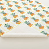 Couverture Sherpa Funky Pale Vert Jaune Ananas Blanche Jaune (3/4)