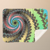 Couverture Sherpa Funky Spiral Pastel Rainbow Fractal