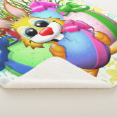 Couverture Sherpa Funny Bunny biting an Easter Egg (3/4)