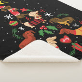 Couverture Sherpa Funny Dachshund sapin de Noël (3/4)