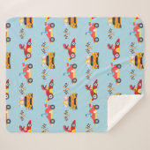 Couverture Sherpa Funny Dinosaur voiture de course garçon anniversai (Devant (Horizontal))