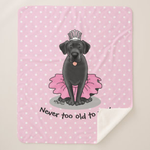 Couverture Sherpa Funny Dog Ballet Princess Black Lab Retriever