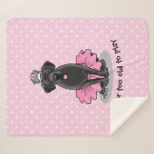Couverture Sherpa Funny Dog Ballet Princess Black Lab Retriever (Devant (Horizontal))