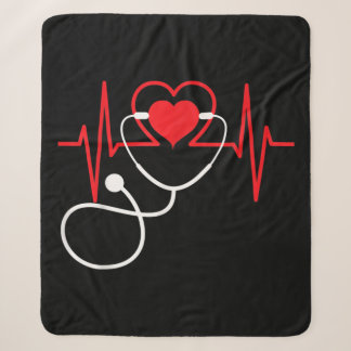 Couverture Sherpa Funny Heart Beats Nurse Nurse Nurse Nurse Médicale