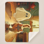 Couverture Sherpa Funny Kitten Éffrayant Friend Design (Devant)