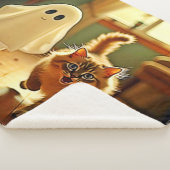 Couverture Sherpa Funny Kitten Éffrayant Friend Design (3/4)
