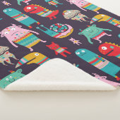 Couverture Sherpa Funny monsters seamless pattern (3/4)