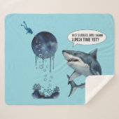 Couverture Sherpa Funny shark diver lunch time :nice bubbles bro (Devant (Horizontal))
