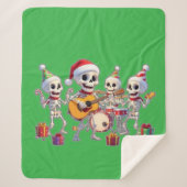 Couverture Sherpa Funny Skeleton Band Christmas & New Year – 3D Cart (Devant)