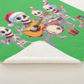 Couverture Sherpa Funny Skeleton Band Christmas & New Year – 3D Cart (3/4)