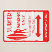 Couverture Sherpa Funny Surfer Parking uniquement (Devant (Horizontal))