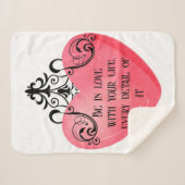 Couverture Sherpa Funny Valentine pink heart (Devant (Horizontal))