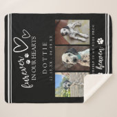 Couverture Sherpa Furever Dans Nos Coeurs Photo Mémorial Chien (Devant (Horizontal))