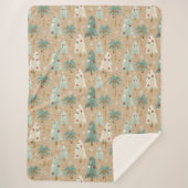 Couverture Sherpa Fusion de Noël Tropical Palm & Pine Tree (Devant)