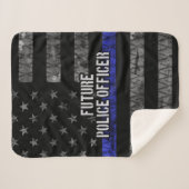 Couverture Sherpa Futur policier Ligne Bleue Mince Distorsion Fl (Devant (Horizontal))