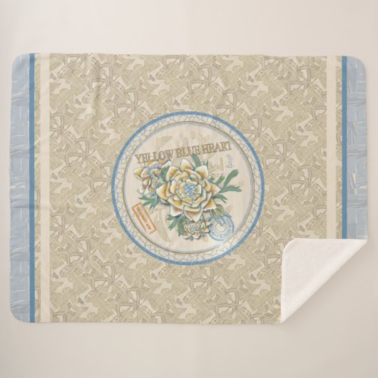 Couverture Sherpa G Bureau de création Fleece jaune Fleece Blanche (Devant (Horizontal))