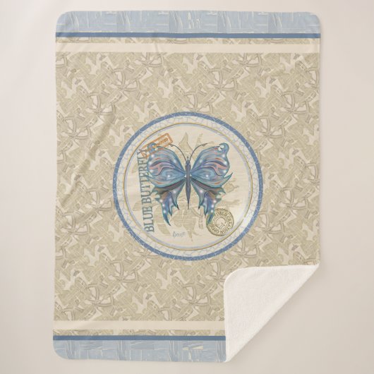 Couverture Sherpa G Bureau de création papillon Toece Blanket (Devant)