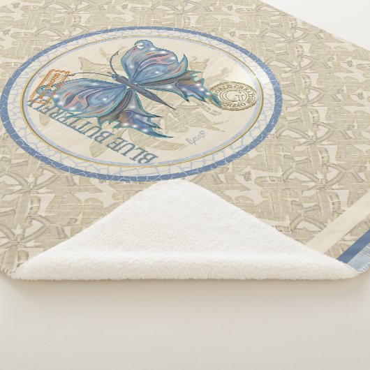 Couverture Sherpa G Bureau de création papillon Toece Blanket (3/4)