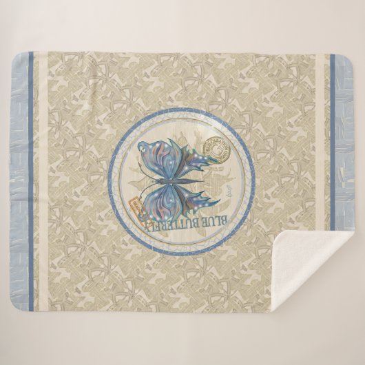 Couverture Sherpa G Bureau de création papillon Toece Blanket (Devant (Horizontal))