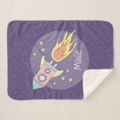 Couverture Sherpa Galaxie et nom du vaisseau spatial Girl's Pink Roc (Devant (Horizontal))