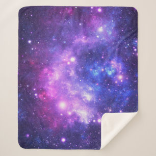 Couverture Sherpa Galaxy cosmos motif scrapbooking