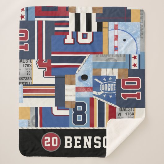 Couverture Sherpa Galet ancien personnalisé de chemise de hockey sur (Devant)