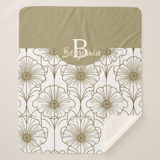 Couverture Sherpa Gamme d'or Floral modèle Sherpa Blanket (Devant)