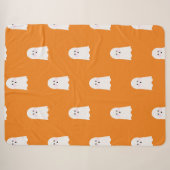 Couverture Sherpa Garçon fantôme mignon d'Halloween (Devant (Horizontal))