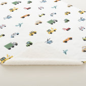 Couverture Sherpa Garçons transport mignonne Motif automobile Monogr (3/4)