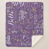 Couverture Sherpa garder le chien chaud personnalisé purplish (Devant)