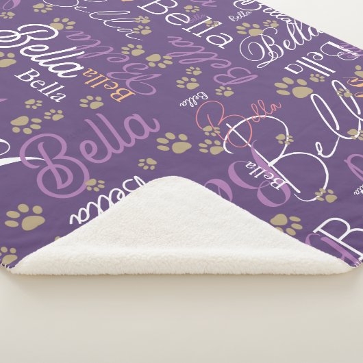 Couverture Sherpa garder le chien chaud personnalisé purplish (3/4)