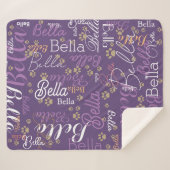 Couverture Sherpa garder le chien chaud personnalisé purplish (Devant (Horizontal))