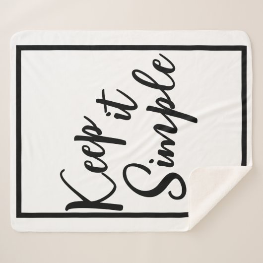 Couverture Sherpa Gardez-le simple (Devant (Horizontal))