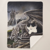 Couverture Sherpa Gargoyle noir blanc (Devant)