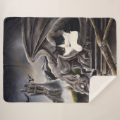 Couverture Sherpa Gargoyle noir blanc (Devant (Horizontal))