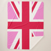 Couverture Sherpa GAY PRIDE britannique (Union Jack rose) (Drapeau b (Devant)