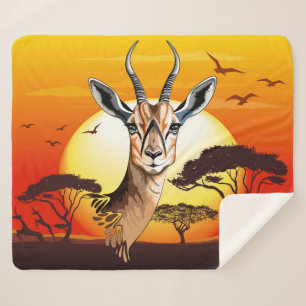 Couverture Sherpa Gazelle Antelope africaine animal sauvage