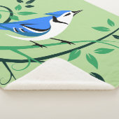 Couverture Sherpa Geai bleu sur branche d'arbre (3/4)