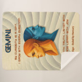 Couverture Sherpa Gemini Zodiac Sign Modern 3D Astrology Design (Devant (Horizontal))