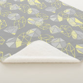 Couverture Sherpa Gemmes géométriques modernes Motif gris et jaune (3/4)