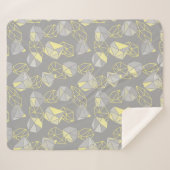 Couverture Sherpa Gemmes géométriques modernes Motif gris et jaune (Devant (Horizontal))